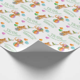 Animal circus art custom baby shower wrap wrapping paper