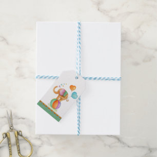 Animal circus elephant whimsical art gift tag