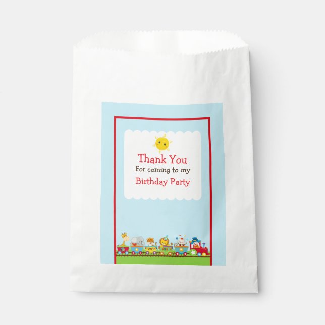 Animal Circus Train Favour Bags (Front)