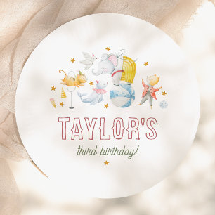 Animal Circus   Watercolor Carnival Birthday Party Paper Plate