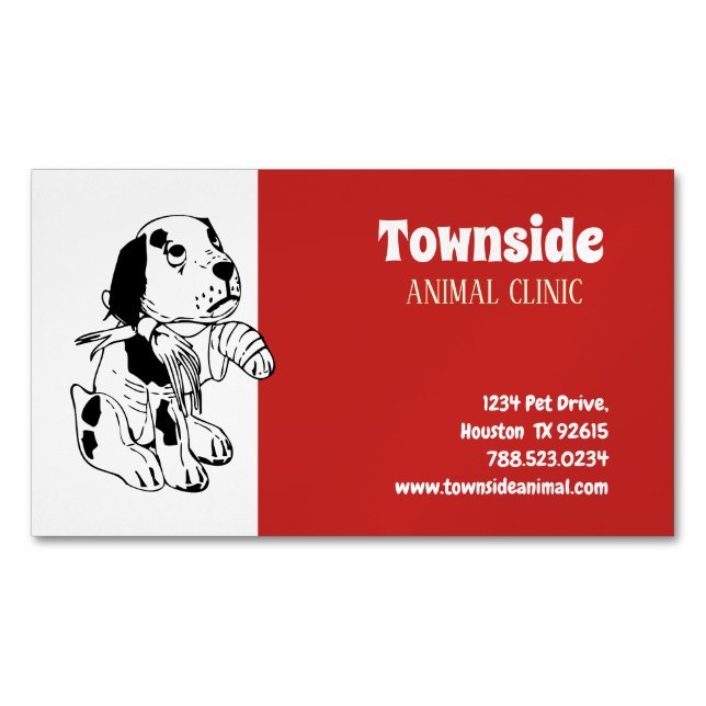 Animal Clinic Business Card Magnet (Front)