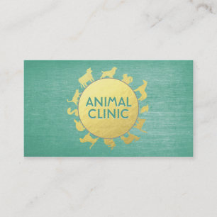 Animal Clinic Hospital Pet Care Sitter Gold Animal Appointment Card