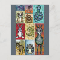 Animal Collage Folk Art Design