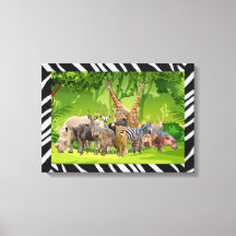 Animal Collection Animated Green Wall Art