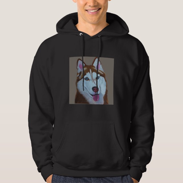 Animal Collection Red Siberian Husky Hoodie (Front)