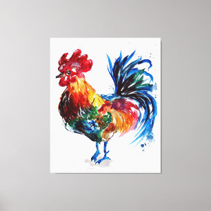 Animal Colourful Chicken Art Design    Animal Love Canvas Print
