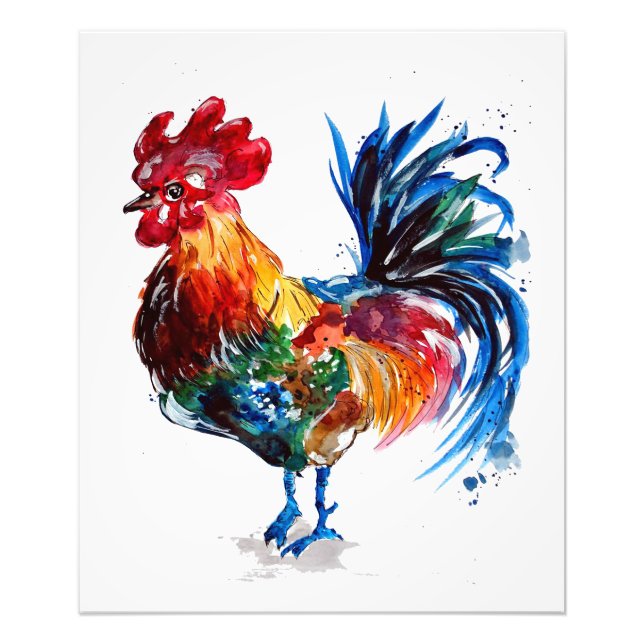 Animal Colourful Chicken Art Design | Special Gift Photo Print (Front)