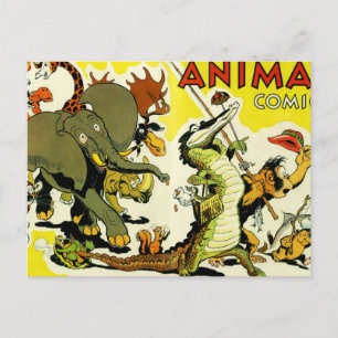 Animal Comics Postcard
