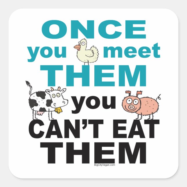 Animal Compassion Square Sticker (Front)