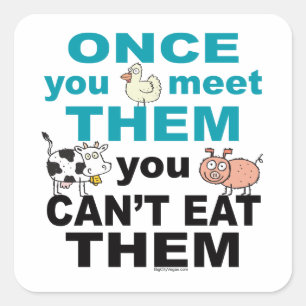 Animal Compassion Square Sticker