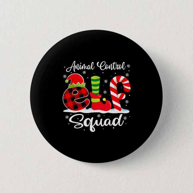 Animal Control Elf Squad Christmas Officer Matchin 6 Cm Round Badge (Front)