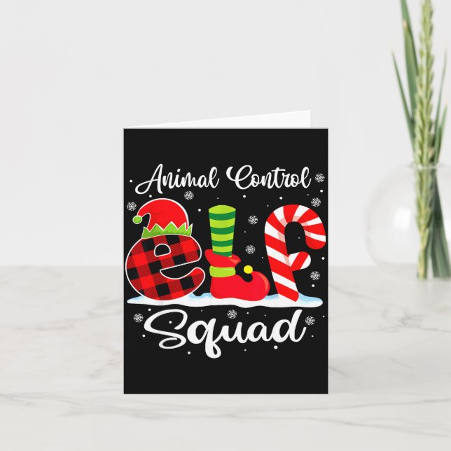 Animal Control Elf Squad Christmas Officer Matchin Card (Front)