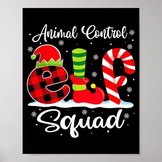 Animal Control Elf Squad Christmas Officer Matchin Poster (Front)
