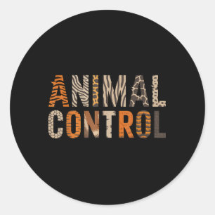 Animal Control Funny Halloween Costume Zoo Party Classic Round Sticker