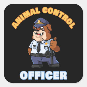 Animal Control Officer – Cute Patrol Uniform & Dog Square Sticker