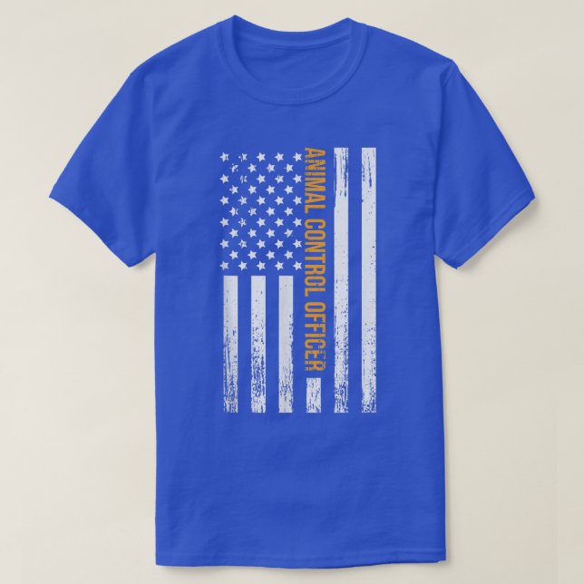 Animal Control Officer Flag Wildlife Rescue Patrol T-Shirt (Design Front)
