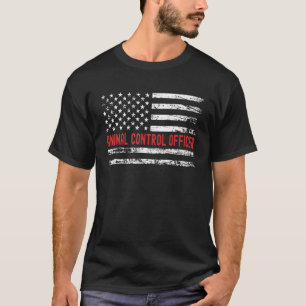 Animal Control Officer USA Flag Profession Retro J T-Shirt