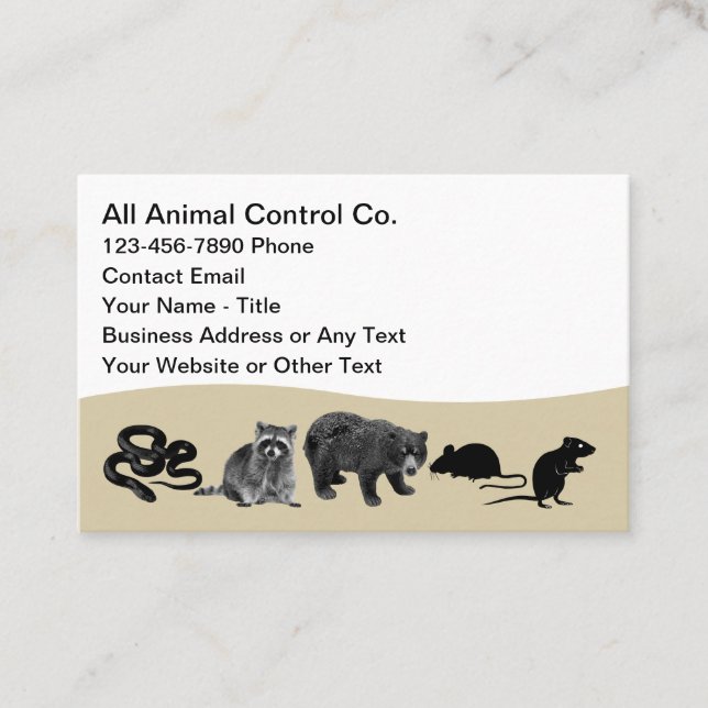 Animal Control Simple Business Cards (Front)
