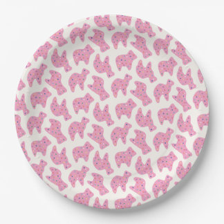 Animal Cookie Birthday Party Paper Plate - Magenta
