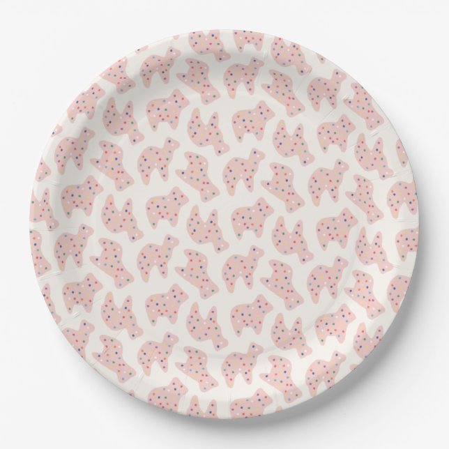 Animal Cookie Paper Plate - Bubblegum (Front)