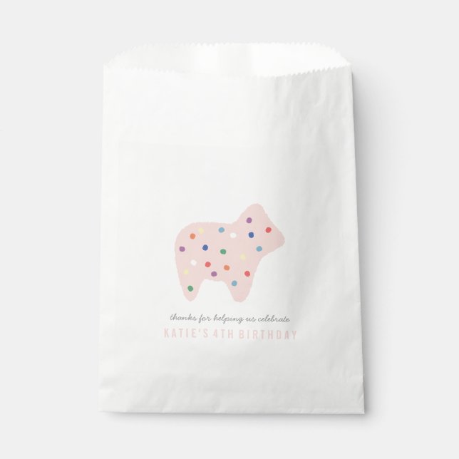 Animal Cookie Party Favour Bag - Bubblegum (Front)
