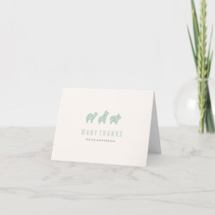 Animal Cookie Thank You Card - Mint