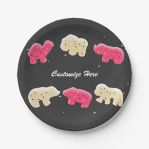 Animal Cookies Sprinkles 1st Birthday Party Paper Plate
