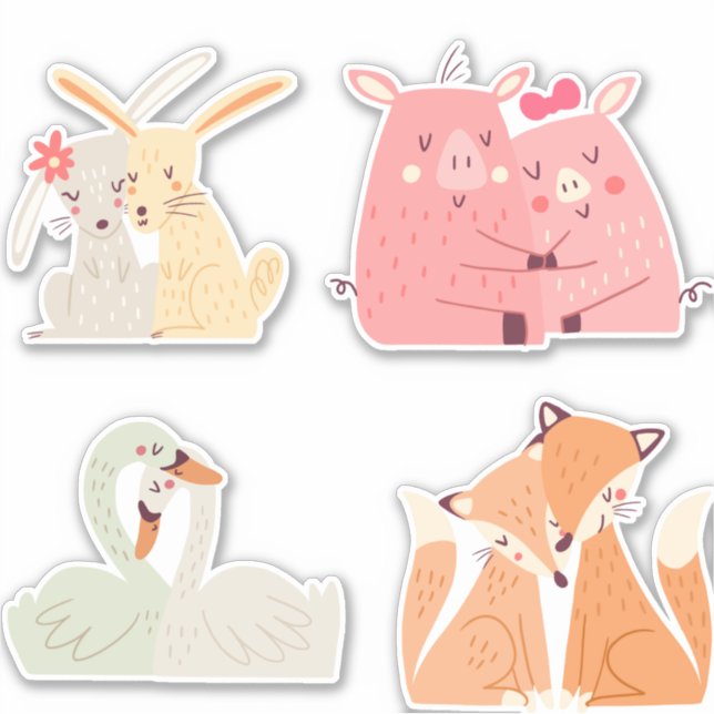 animal couple, set sticker (Front)