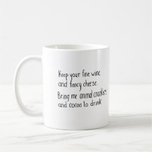 Animal Crackers and Cocoa to Drink Poem Quote Mug