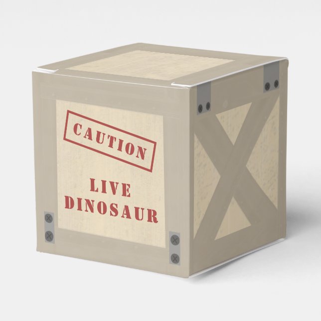 Animal Crate Dinosaur Jurassic Birthday Favour Box (Front Side)