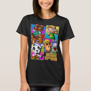 Animal Crossing Colourful Panels Villagers Graphic T-Shirt