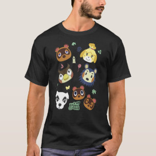 Animal Crossing Group Big Face Poster T-Shirt