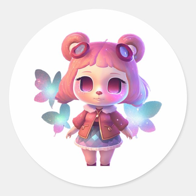 animal crossing judy : Cute Vinyl Sparkly sticker (Front)
