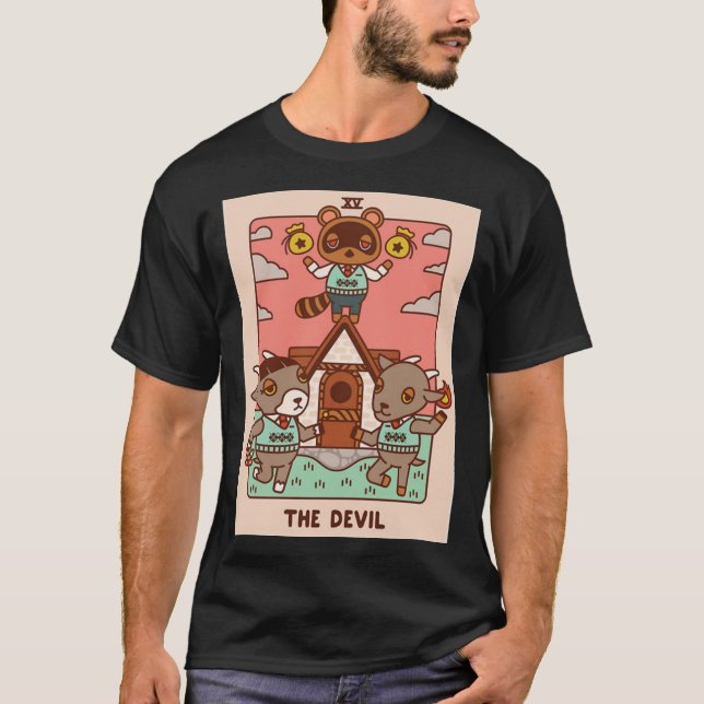 animal crossing new horizons tom nook the devil T- T-Shirt (Front)