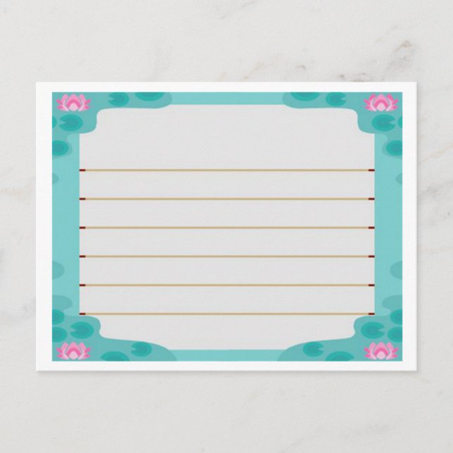 Animal Crossing New Leaf Lilly Pond Stationary Postcard (Front)