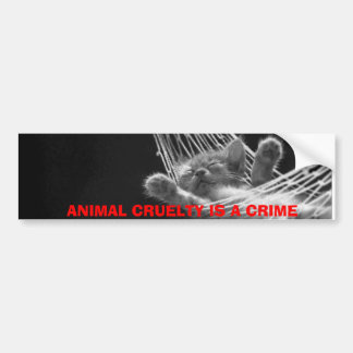 ANIMAL CRUELTY IS A CRIME BUMPER STICKER