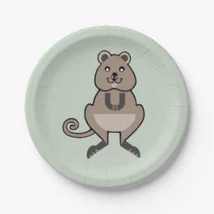 Animal  - Cute - happy QUOKKA - Paper Plate