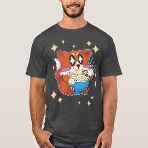Animal Cute Kawaii Japanese Ramen Fox Anime Manga T-Shirt