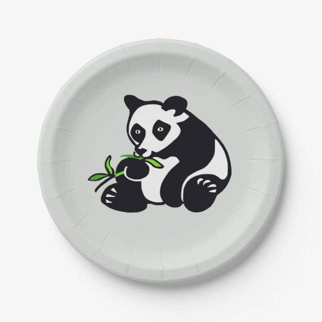 Animal - Cute PANDA Bear- Wildlife- Party Paper Plate (Front)