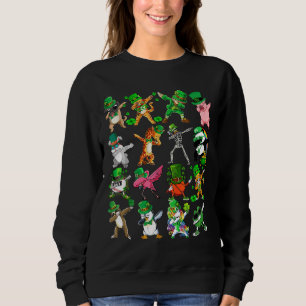 Animal Dabbing St Patricks Day Dog Cat Rabbit Unic Sweatshirt