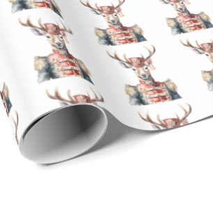 Animal Deer Nutcracker Christmas Wrapping Paper