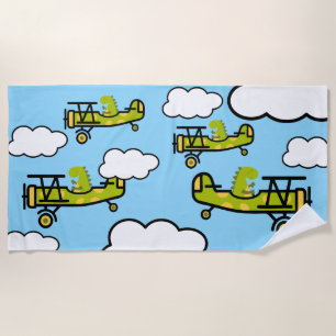 Animal Dinosaur Pilot Nursery Art Beach Towel