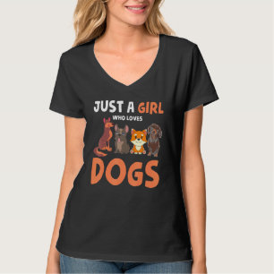 Animal Dog Mum Pet Owner Women Just A Girl Who Lov T-Shirt