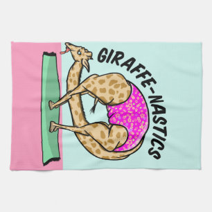 Animal doing gymnastics tea towel