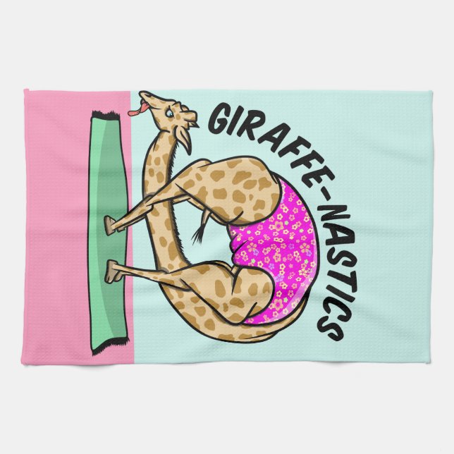 Animal doing gymnastics tea towel (Horizontal)