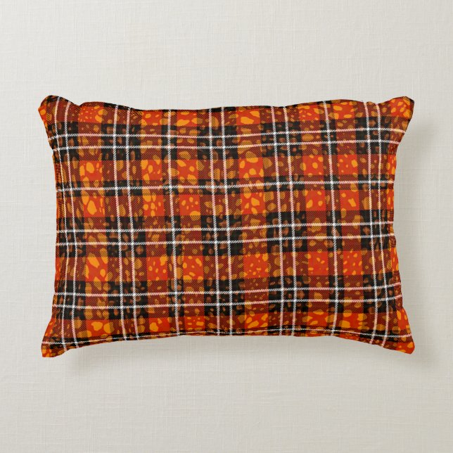 Animal Dots Plaid Mix Pattern Seamless Art. Fabric Decorative Cushion (Front)