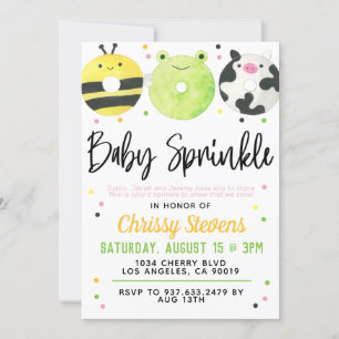 Animal Doughnut Baby Sprinkle Shower Invitation