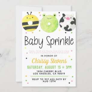 Animal Doughnut Baby Sprinkle Shower Invitation