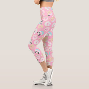 animal doughnuts and sprinkles cute capri leggings