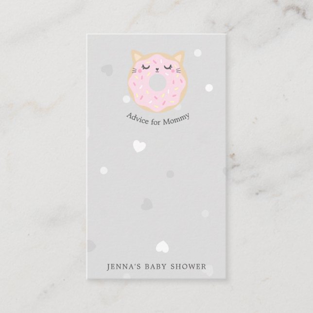 animal doughnuts cute Baby Shower Advice Enclosure Card (Front)